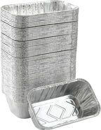 Waytiffer 100 Pack 1Lb mini Loaf Pans Heavy Duty Disposable Aluminum Foil Bread Tins Standard Size 6" X 3.5" X 2.5" Oven Safe Sturdy Small Bread Tin Pans 1 Pound Loaf Pans