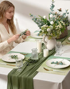 Leetaltree Gradient Green Woven Placemats Set of 12 - Heat Resistant Non-Slip Place mats for Dining Table, Washable Durable PVC Vinyl Woven Table Mats(Gradient Green, 12)