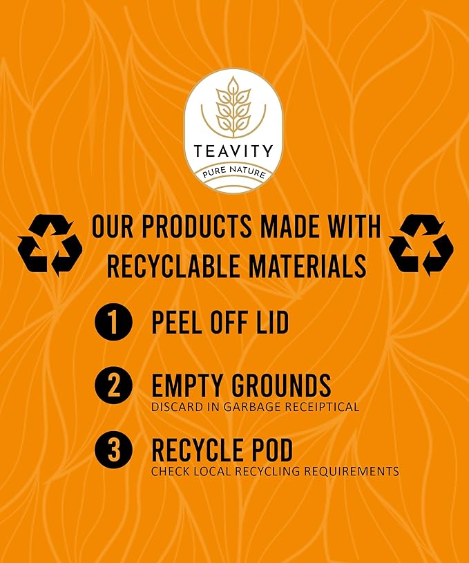 Teavity Organic Chamomile Tea Pods for Keurig - Decaf, 12 Count