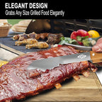 Heavy Duty BBQ Grill Tongs for Outdoor Grill，17 Inch Long Grill Tool, Metal Barbecue Utensil, Wooden Handle, Fun Barbecue Tongs for Gas and Charcoal Grilling
