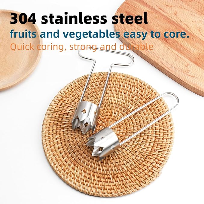 2025 New Stainless Steel Red Bell Pepper Seed Corer & Apple Corer Tool – Multi-Functional Kitchen Gadget for Removing Fruit & Vegetable Cores