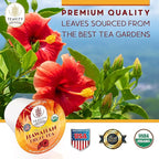 Teavity Organic Hibiscus Tea Pods with Peach, Mango, & Passionfruit - Naturally Decaf Hawaiian Fruit Tea (36 Pods)