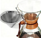 AGOGO Pour Over Coffee Maker Glass - Barista Kit with 304 Stainless Filter for Home, Office, Camping, Cafes - Easy Clean Coffee Dripper Set (Soft Towel&Brush) (34oz Diamond Design w/SS Filter)