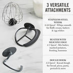 Martha Stewart  Tilt-Head Stand Mixer, 12 Speed, 5.3QT Stainless Steel Bowl, Splash Guard with Pour Chute, Whisk, Dough Hook, Flat Beater, Electric Kitchen Baking Mixer, Bread, Cake, Whip, Honeydew