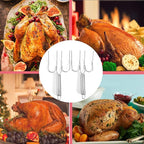 Thanksgiving Turkey & Roast Lifters, Stainless Steel Roaster Forks, Transfer Chicken or Ham Poultry Lifters Easily, Four Needle Meat Fork, Set of 2