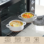 MALACASA Mini Cocotte Set - 12 OZ Small Casserole Dishes for Oven with Lids and Handles, Ramekins Oven Safe, Ceramic Mini Dutch Oven Set of 4, Microwave & Dishwasher Safe, Multicolor, Series TARA