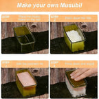 3PCS Clear Green Onigiri Rice Ball Mold Maker Kit, Musubi Press, Triangle Sushi Press for Kid Lunch Bento, Non-stick, BPA-Free