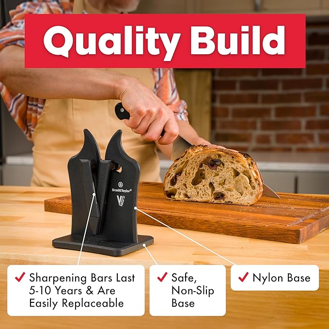Brod & Taylor VG2 Classic Knife Sharpener | 3-Action Tungsten Carbide (Nylon)