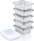 Spare Essentials 110 Pack - Small Aluminum Pans with Plastic Lids 1LB Disposable Baking Foil Containers, Takeout Food Storage, Freezer, for Restaurants & Catering - Size 5.5x4.5x1.9