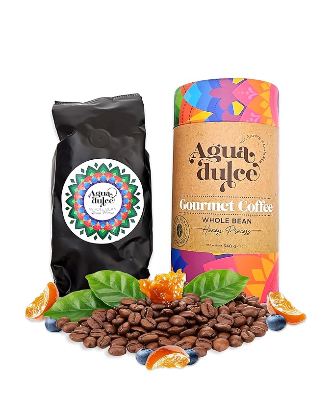 Honey-Process Whole Bean Coffee Medium Roast. Premium Costa Rican Specialty Gourmet Coffee — 100% Arabica Single Origin. Pack of 1 (12 oz)
