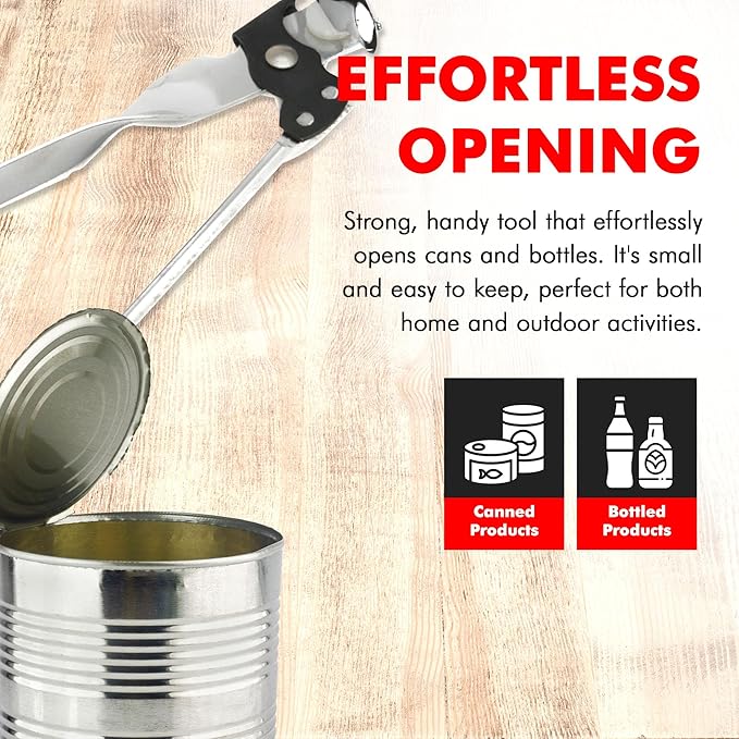 Chef Craft Select Can Opener with Bottle Opener, 7 Inch, Chrome, Nickle Plated
