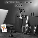 OMDAR Kitchen Scissors All Purpose 2 Pack - Halloween Goth Cute Kitchen Shears - Heavy Duty Stainless Steel Cooking Shears for Cutting Meat, Food, Poultry - Featuring a Magnetic Protective Sheath