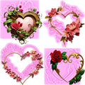 Mujiang Flower Garland Fondant Molds Floral Wreath Silicone Mold Heart Photo Frame Mold for Cake Decoration Cupcake Topper Candy Polymer Clay Gum Paste Set of 4