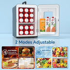 Mini Fridge, 15 Litre/21 Cans Small Fridge for Bedroom, Car, Office & Dorm, 110V AC/DC Portable Thermoelectric Cooler & Warmer for Skincare, Food, Drinks, Black