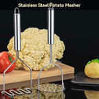 2 Pcs Potato Smasher, Mashed Potato Masher, Stainless Steel Masher Kitchen Tool for Avocado, Bean, Fruit, Vegetables, Food