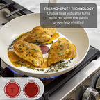 T-Fal Signature Nonstick 12 Inch Frying Pan Skillet, Oven Safe Up to 350°F, Dishwasher Safe, Pots and Pans Set, Non Stick Chef- Pan, Beige