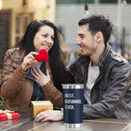 TEEZWONDER Christmas Anniversary Birthday Gifts for Husband from Wife - Stainless Steel Insulated Coffee Tumbler with Lid 20 oz - Anniversary Wedding Gifts for Him Men, Cool Stuff for Men