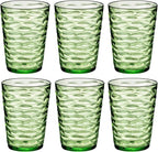 14-ounce Plastic Tumblers, Acrylic Drinking Glasses, set of 6 Green Reusable Plastic Cups, Stackable, BPA-Free, Shatter-Proof, Dishwasher-Safe