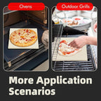 12.6" Square Pizza Stone, Heavy Duty Cordierite Pizza Pan for Grilling & Pizza Oven, High Temperature Resistant Baking Stone for Pizza, Bread, Meat