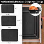 3 Pack Baking Sheet Pan Set, 0.8mm Thick Nonstick Cookie Sheets for Oven, Half/Quarter/Jelly Roll Pans for Oven, Heavy Duty Baking Trays for Oven with Diamond Texture