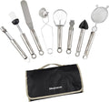 The Blue Jean Chef 8-Piece Kitchen Tool and Gadget Set, Stainless-Steel Kitchen Tools with Storage Pouch, Dishwasher Safe