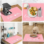 CooRug Absorbent Coffee Mat, Fashion Dish Drying Mat for Kitchen Counter Coffee Bar Accessories Espresso Machine Dish Rack 16" x 24" Pink
