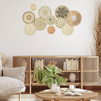 Tatuo 11 Pcs Boho Wall Basket Decor Bulrush Woven Wall Hanging Art Round Farmhouse Rustic Handmade Wicker for Summer Home, Bedroom, Living Room, Kitchen Decorations, Multi Sizes(Vivid)