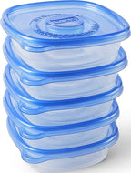 Glad GladWare Entree Food Storage Containers with Lids, Medium Square No BPA Plastic for Meal Prep and Lunches, Lock Tight Seal, Microwave and Dishwasher Safe, 25 Oz, 5 Count - 6 Pack