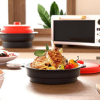 Microwave Steamer for Vegetables | Microwave Grill Pan & Steamer Bowl | Microwave Silicone Cookware | Microwave Popcorn Popper | Dishwasher Safe