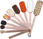 Smithcraft Measuring Cups and Spoons Set, Copper Measuring Cups and Spoons Set for Dry & Liquid, Metric&US 7 Stainless Steel MeasureR Cup&9 Spoon Leveler & Measure Enquivalents for Kitchen & Baking