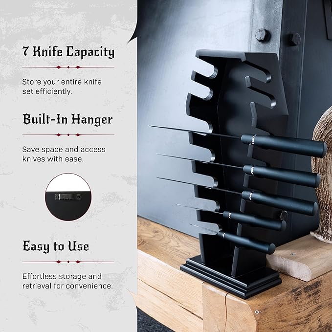 Coffin knife holder has 14 Magnets for 7 knives- Gothic Kitchen Decor and Goth Kitchen Accessories, Gothic Knife Holder, Halloween Knife Holder for Goth Kitchen, Littlesy （Without Knives）