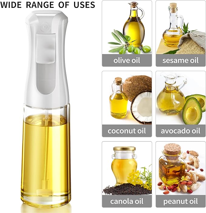 Oil Sprayer for Cooking- 200ml Glass Olive Oil Sprayer Mister, Olive Oil Spray Bottle, Kitchen Gadgets Accessories for Air Fryer, Canola Oil Spritzer, Widely Used for Salad Making, Baking, Frying,BBQ4