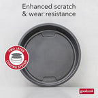 GoodCook PRO Round Cake Pan Nonstick Warp & Scratch-Resistant Dishwasher-Safe Carbon Steel Construction for Even Baking, 9-Inch Round, Gray