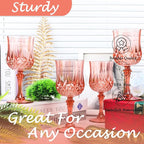 Plastic Wine Glasses, Plastic Goblets Vintage Style Cordial Unbreakable Drinking Glasses, Reusable Drinkware for Wedding Reception, Grand Event Party Supplies (24, Rose Gold)