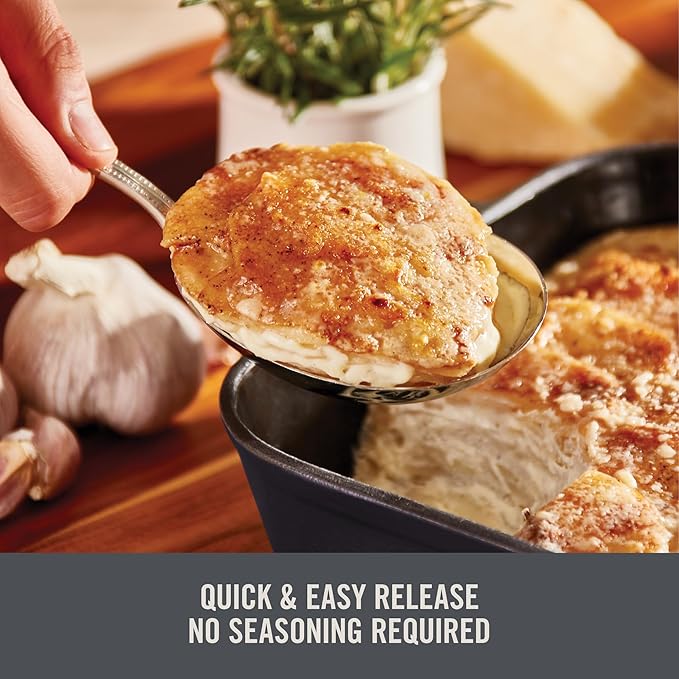 Zakarian x Dash Nonstick Cast Iron Baker - Oven-Safe Baking Pan for Pasta, Casseroles, Crumbles, and More - Easy-Release, Rust-Resistant, and Even Heat Distribution - Black, 9-Inch x 13-Inch