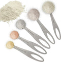 EHOMEA2Z 5-Piece Stainless Steel Measuring Spoon Set for Cooking and Baking, Heavy Duty, Fits in Spice Jars, Accurate for Dry and Liquid Ingredients