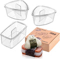3PCS Clear Onigiri Rice Ball Mold Maker Kit, Musubi Press, Triangle Sushi Press for Kid Lunch Bento, Non-stick, BPA-Free