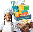 eat2explore Cooking Kits for Kids 15 Pcs – Interactive & Educational Kids Cooking Sets Real for Ages 5 and Up,3 Recipe Cards & Global Ingredients – Fun for Young Chefs (Jamaica Edition)