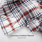 Electric Heated Blanket Throw Size - 50"x60", Soft Flannel Heating Blanket, 4 Heating Levels, 3 H Auto Shut Off, Breathable Warm and Washable for Sofa, Blue-White-Red Plaid