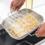 Gulex Colander Stainless Steel 3-Quart, Square Metal Strainers, Strainer for Kitchen Food, Dishwasher Safe
