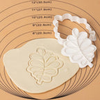 Flycalf Wedding Cookie Cutters Oak Leaf with Plunger Stamps Handle Holiday PLA Cake Shapes Baking Molds Gifts for Kids Party 3.5" Kitchen Cake Supplies