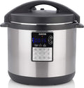 Zavor LUX Edge, 8 Quart Programmable Electric Multi-Cooker: Pressure Cooker, Slow Cooker, Rice Cooker, Yogurt Maker, Steamer and more - Stainless Steel (ZSELE03)