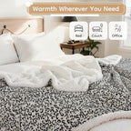Electric Heated Blanket Full Size 72x84 - Leopard Print Flannel Soft Heating Blanket with 10 Heat Levels & Auto Shut Off, Machine Washable Warm Throw for Bed Couch, Black White