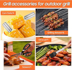 18Pcs BBQ Grill Tools Set, Heavy Duty Stainless Steel Grill Utensils Set with Carry Bag, Complete Barbecue Tool Kit for Outdoor Camping Backyard, Perfect Grilling Gift for Men Dad