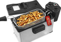 Elite Gourmet EDF-3500 Electric Immersion Deep Fryer. Removable Basket, Timer Control Adjustable Temperature, Lid with Viewing Window and Odor Free Filter,Stainless Steel,3.5 Quart / 14 Cup