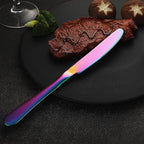 Rainbow Silverware Set Flatware Cutlery - 40 Pieces Stainless Steel Colorful Utensils, Tableware Set Service for 8, Include Knife/Fork/Spoon, Reusable, Mirror Polished, Dishwasher Safe