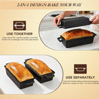 ROTTOGOON 2 in 1 Cast Iron Loaf Pan with Lid,Even Heat Distribution Bread Baking Pans for Sourdough, Homemade Bread,Cake and Meatloaf