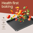 Diamond Bottom Cookie Sheet Set of 2, Nonstick Gray Carbon Steel Baking Pans for Crisp Baking, Space-Saving Stackable Trays, PFOA, PFOS, PTFE Free, Oven Safe Up to 450°F, Small & Medium Pans