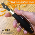 Lemon Zester Tool with Channel Knife Citrus Twist Making Tool Ergonomic Curved Handle Gold-Black