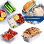 Waytiffer (50 Pack) 1Lb mini Loaf Pans Heavy Duty Disposable Aluminum Foil Bread Tins Standard Size 6" X 3.5" X 2.5" Oven Safe Sturdy Small Bread Tin Pans 1 Pound Loaf Pans